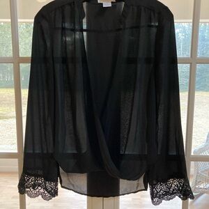 NWT Jealous Tomato Womens Black Long Sleeve Top.